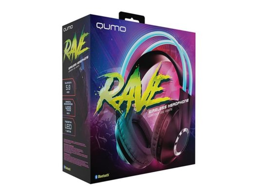 Игровые наушники беспроводные Qumo Party Rave темно серебристые